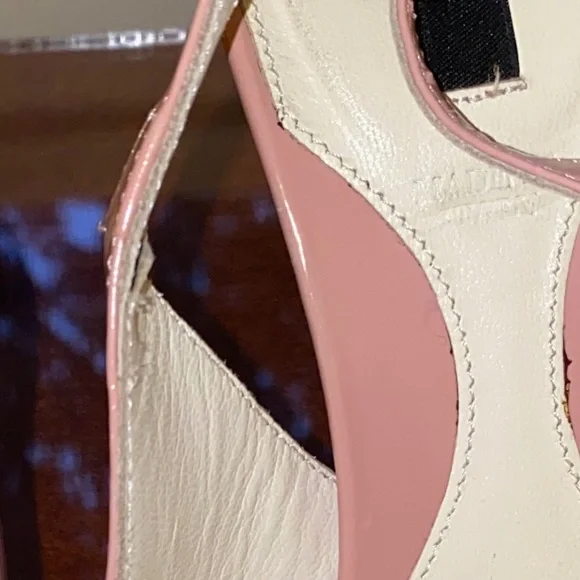 Bally Coral Pink Calf Patent Leather Slingback Stiletto platform size 7 - Picture 7 of 16